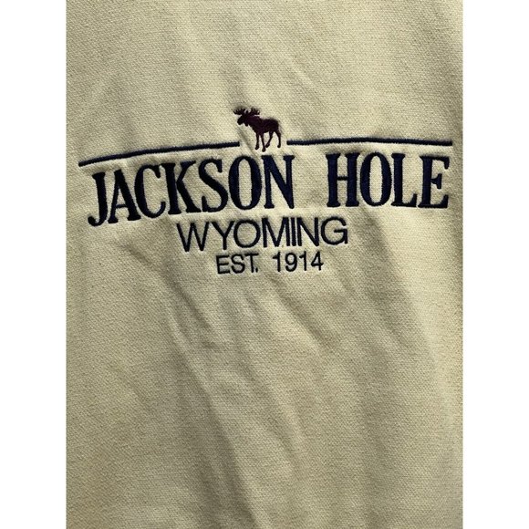 Ragwear Crew Neck Sweatshirt Size Medium ~ Yellow ~ Jackson Hole Wyoming - Picture 2 of 4